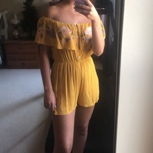 Gold Floral Romper